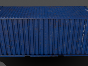 pbr 20 ft shipping cargo container - blue 3D Model