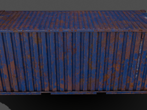 pbr 20 ft shipping cargo container - blue 3D Model