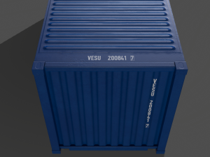 pbr 20 ft shipping cargo container - blue 3D Model