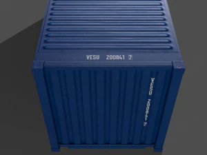 pbr 20 ft shipping cargo container - blue 3D Model