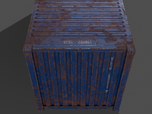 pbr 20 ft shipping cargo container - blue 3D Model