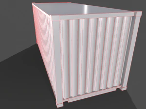 pbr 20 ft shipping cargo container - blue 3D Model