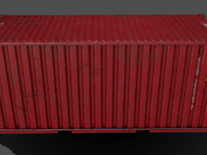 pbr 20 ft shipping cargo container - red 3D Model