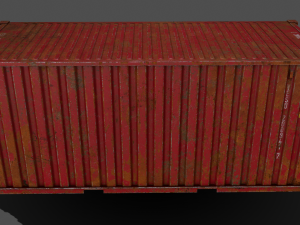 pbr 20 ft shipping cargo container - red 3D Model