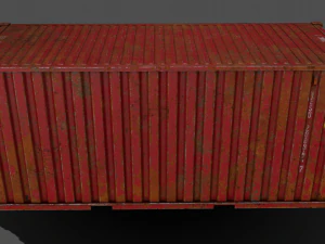 pbr 20 ft shipping cargo container - red 3D Model