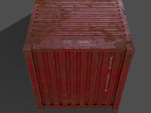 pbr 20 ft shipping cargo container - red 3D Model