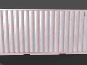 pbr 20 ft shipping cargo container - red 3D Model