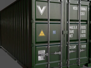 pbr 20 ft shipping cargo container - green 3D Model