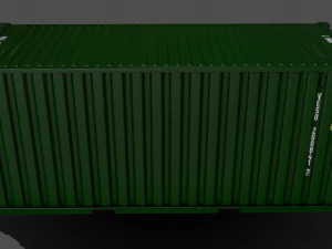 pbr 20 ft shipping cargo container - green 3D Model