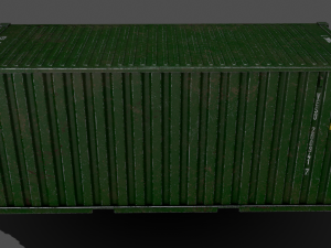pbr 20 ft shipping cargo container - green 3Dモデル