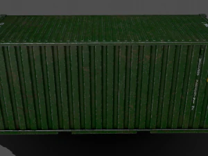 pbr 20 ft shipping cargo container - green 3D Model