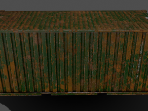 pbr 20 ft shipping cargo container - green 3Dモデル