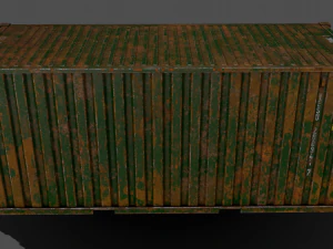 pbr 20 ft shipping cargo container - green 3D Model
