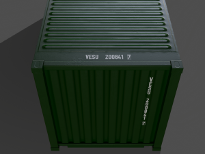 pbr 20 ft shipping cargo container - green 3Dモデル