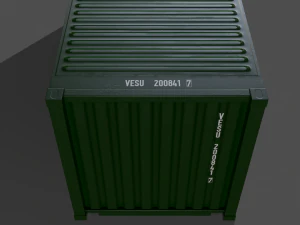 pbr 20 ft shipping cargo container - green 3D Model