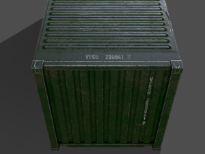 pbr 20 ft shipping cargo container - green 3Dモデル