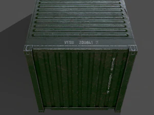 pbr 20 ft shipping cargo container - green 3D Model