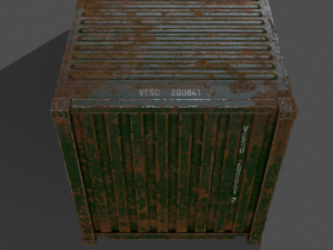 pbr 20 ft shipping cargo container - green 3Dモデル