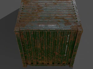 pbr 20 ft shipping cargo container - green 3D Model