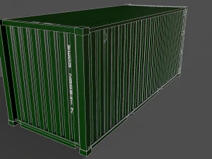 pbr 20 ft shipping cargo container - green 3D Model