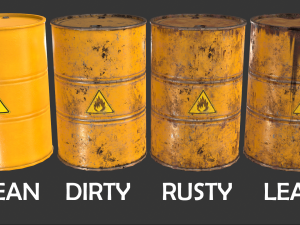 pbr oil drum barrel a1 - flammable explosive chemical 3Dモデル