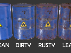 pbr oil drum barrel a1 - flammable explosive chemical 3Dモデル