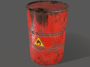 pbr oil drum barrel a1 - flammable explosive chemical 3Dモデル