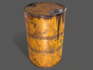 pbr oil drum barrel a1 - flammable explosive chemical 3Dモデル