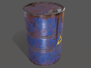pbr oil drum barrel a1 - flammable explosive chemical 3Dモデル
