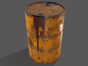 pbr oil drum barrel a1 - flammable explosive chemical 3Dモデル