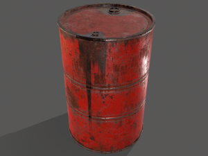 pbr oil drum barrel a1 - flammable explosive chemical 3Dモデル