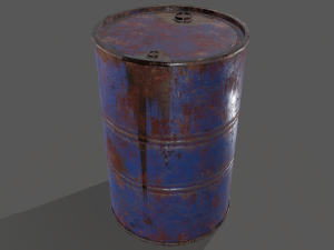 pbr oil drum barrel a1 - flammable explosive chemical 3Dモデル