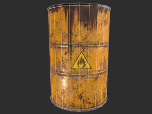 pbr oil drum barrel a1 - flammable explosive chemical 3Dモデル