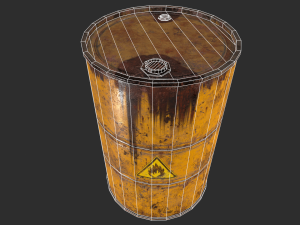 pbr oil drum barrel a1 - flammable explosive chemical 3Dモデル
