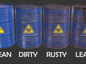 pbr oil drum barrel a2 - biohazard toxic waste 3D Модель