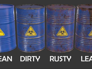 barril de tambor de &oacute;leo pbr a2 - res&iacute;duos t&oacute;xicos de risco biol&oacute;gico Modelo 3D