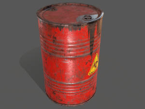 pbr oil drum barrel a2 - biohazard toxic waste 3D Модель