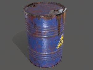 pbr oil drum barrel a2 - biohazard toxic waste 3D Модель