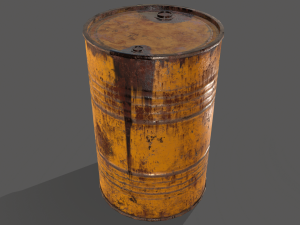 pbr oil drum barrel a2 - biohazard toxic waste 3D Модель