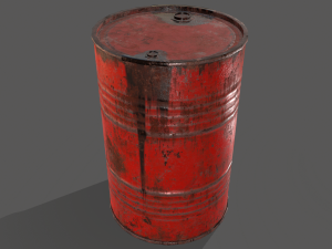 pbr oil drum barrel a2 - biohazard toxic waste 3D Модель
