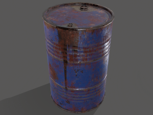 pbr oil drum barrel a2 - biohazard toxic waste 3D Модель