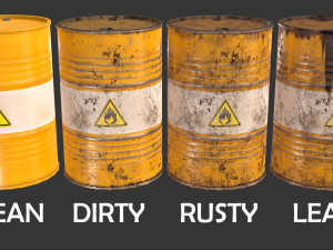 pbr oil drum barrel a3 - flammable explosive chemical 3Dモデル