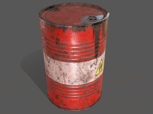 pbr oil drum barrel a3 - flammable explosive chemical 3Dモデル