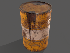 pbr oil drum barrel a3 - flammable explosive chemical 3Dモデル