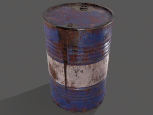 pbr oil drum barrel a3 - flammable explosive chemical 3Dモデル