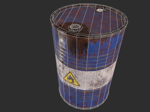 pbr oil drum barrel a3 - flammable explosive chemical 3Dモデル