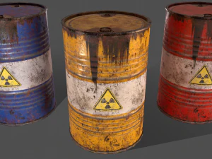 barile di tamburo di petrolio pbr a4 - radiazione radioattiva Modello 3D