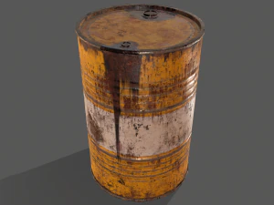 pbr oil drum barrel a4 - radioactive radiation 3D Model