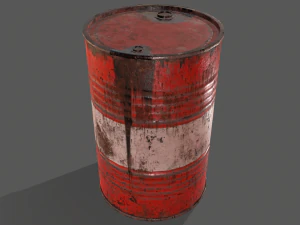 pbr oil drum barrel a4 - radioactive radiation 3D Model