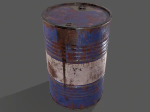 pbr oil drum barrel a4 - radioactive radiation 3D Model